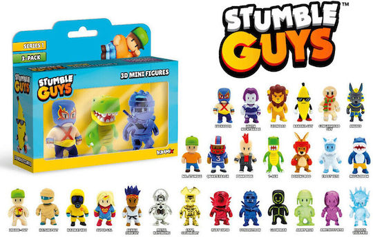 Just Toys Stumble Guys 3D Mini Figuren Serie 1 Pack 3 zufällige Auswahl