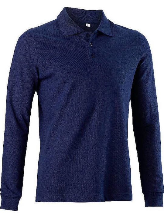 16030 Polo Long Sleeve Blouse Blue