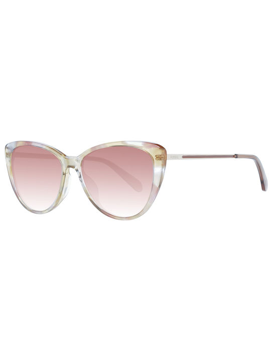 Fossil Women's Sunglasses with Multicolour Frame and Pink Gradient Lens
