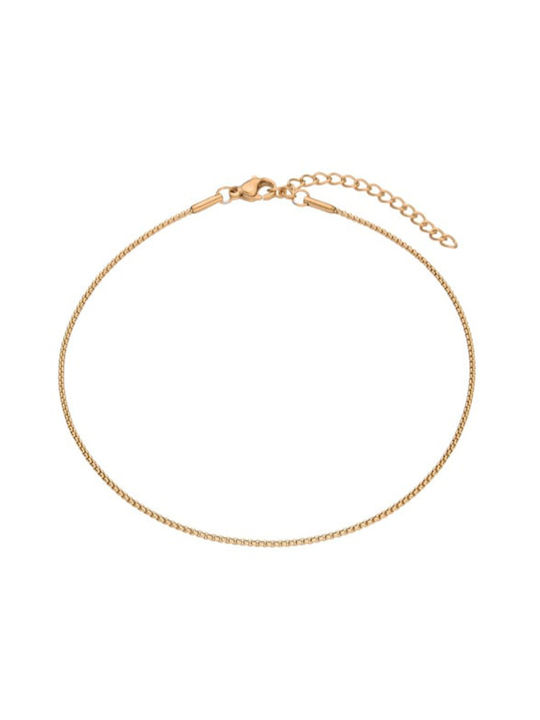 ASIMI Bracelet Anklet Chain made of Steel Gold Plated