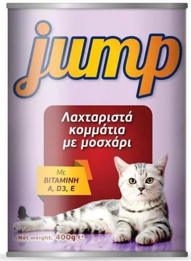 Jump Υγρή Τροφή για Ενήλικες Γάτες σε Κονσέρβα με Μοσχάρι 400gr