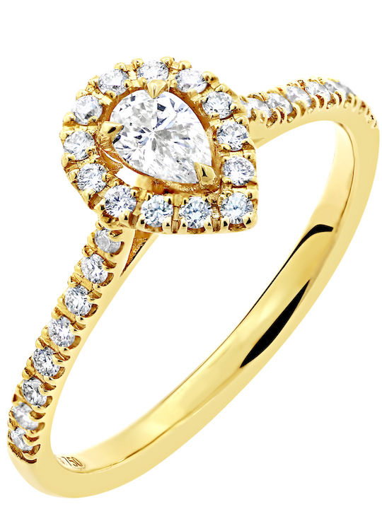 Einzelstein aus Gold 18K mit Diamant
