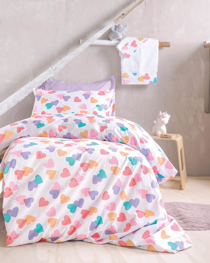 Rythmos Kids Quilt Set Single with Pillowcase Zoey White 160x211cm