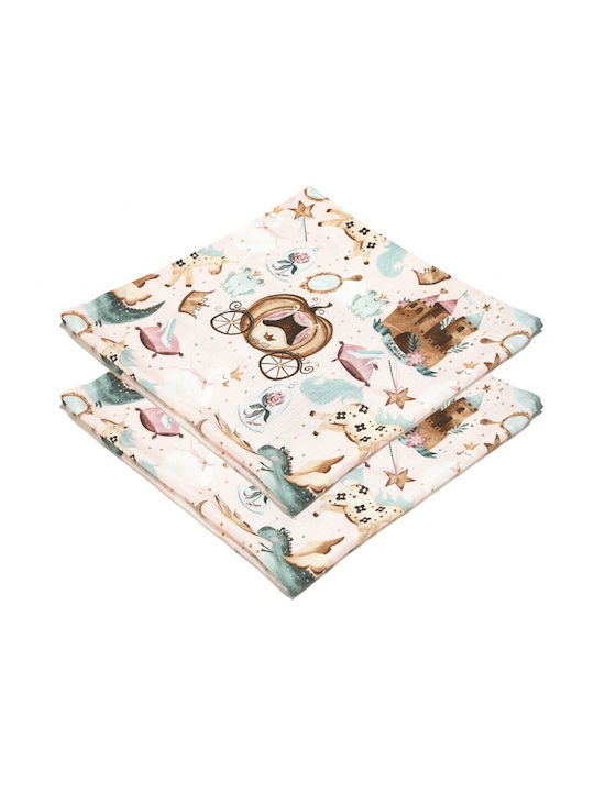 La Millou Musselin-Wickeltücher Rosa 70x70cm. 2Stück