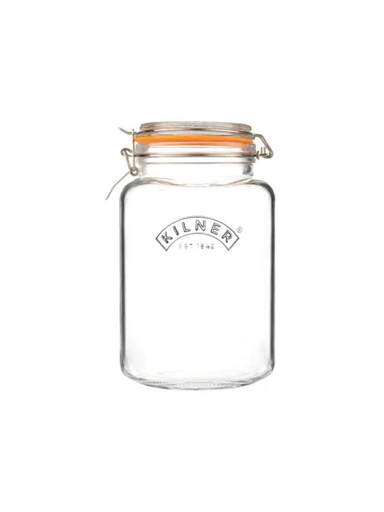 KIlner Βάζο για Δημητριακών / Καφέ / Γενικής Χρήσης με Αεροστεγές Καπάκι Γυάλινο Διάφανο 16x14.2x23.5cm 1τμχ