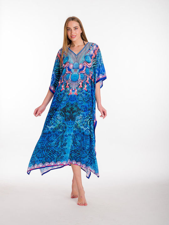 Rima Beachwear Γυναικείο Καφτάνι Παραλίας Μπλε