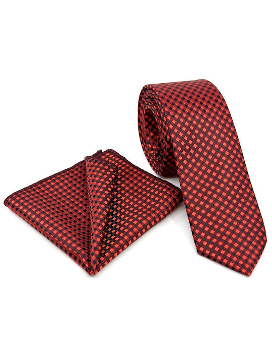 Legend Accessories Men's Tie Set Printed in Red Color