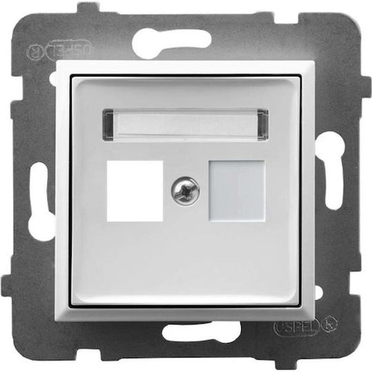 Ospel Netzsteckdose RJ45 in Weiß Farbe GPK-1U/p/00