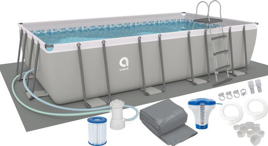 Avenli 18in1 Pool PVC mit Metallic-Rahmen 549x305x122cm Grau