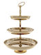 Iliadis Metallic Dessert Tower Stand with 3 Tiers Gold Ø25cmxY33cm 33x15x33cm