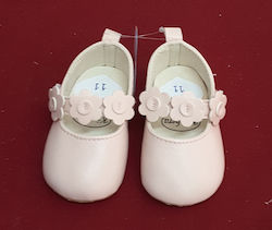 Pink Baptism Leather Soft Sole Pumps