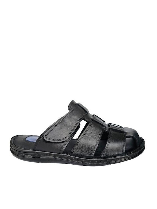 Il Mondo Comfort Piele Sandale pentru bărbați în Negru Culoare