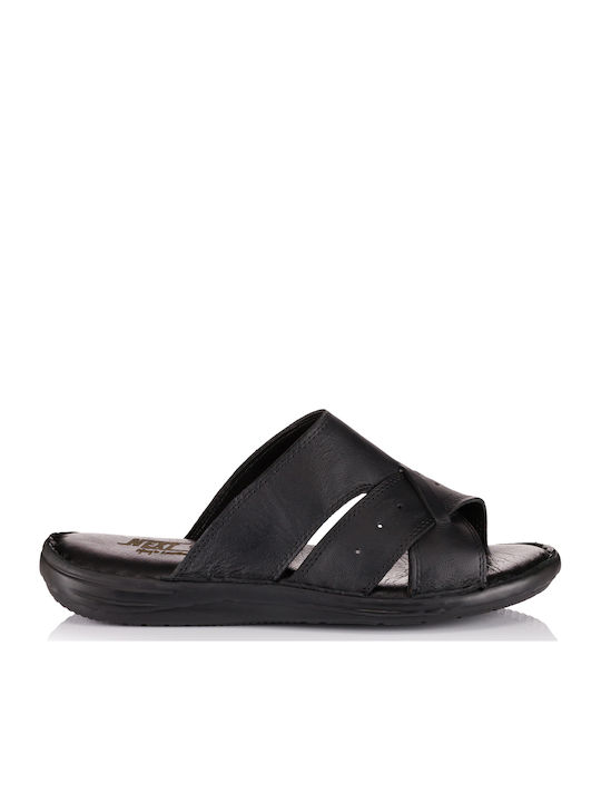 Next Step Shoes Leder Herrensandalen in Schwarz...