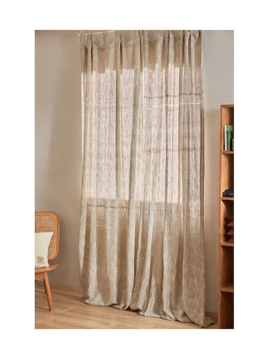 Calma House Vorhang für Fenster mit oberen Registern Beige 140x280cm