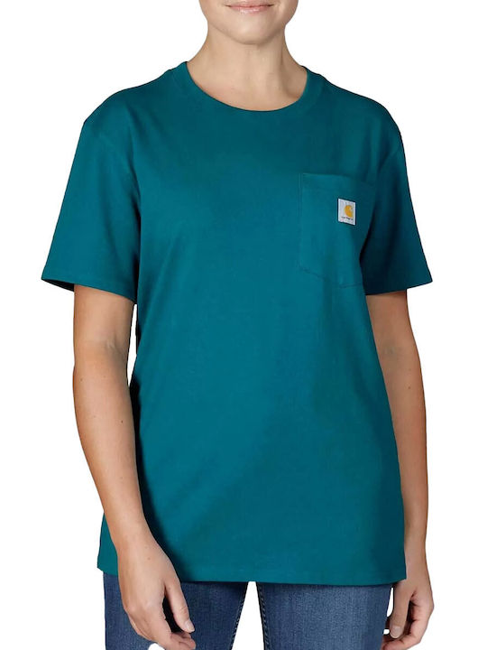 Carhartt Women's T-shirt Petrol Blue