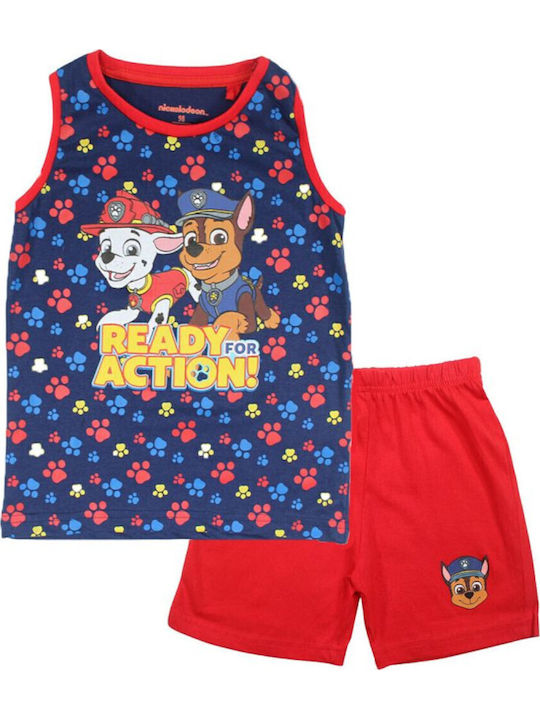 Nickelodeon Детска пижама Лятна Navy Red