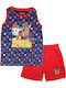Nickelodeon Детска пижама Лятна Navy Red