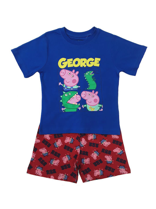 Peppa Pig Kinder Schlafanzug Sommer Baumwolle Blue Red George