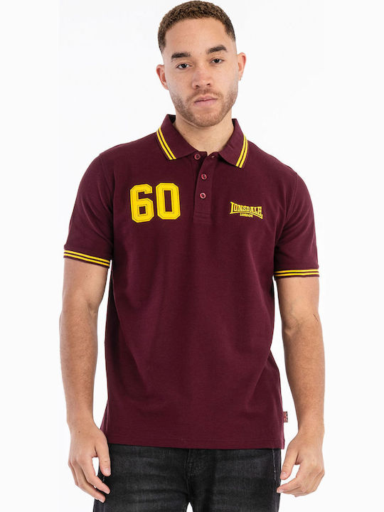 Lonsdale Hellister Polo Blouse Oxblood/yellow