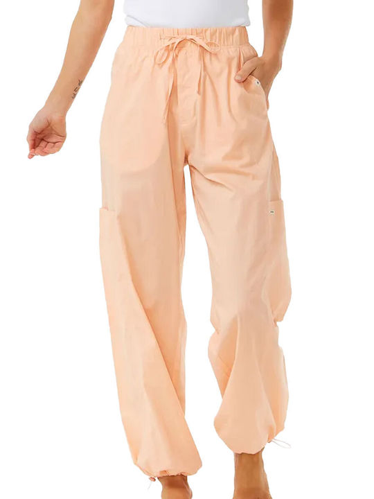 Rip Curl Women's Fabric Cargo Trousers with Elastic Orange