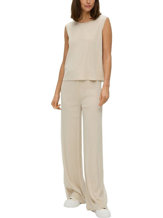 Women's Fabric Trousers Gold