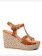 Damenplattformen Tabac Braun
