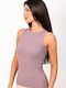 Women's Sleeveless Cotton T-Shirt Lilac
