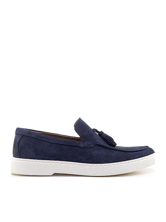 Damiani Δερμάτινα Ανδρικά Loafers σε Μπλε Χρώμα