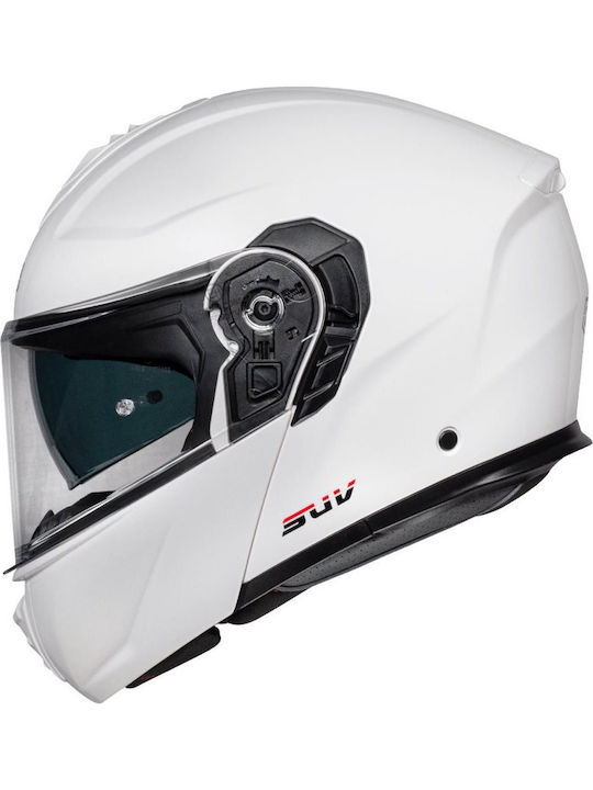 Suv Plain White Κράνος Μηχανής Full Face ECE 22.06 1650gr με Sunvisor