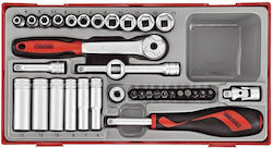 Teng Tools 03490109 Ratschen- und Steckschlüssel-Set 1/4" & 3/8" 35 Stück Teng Tools 03490109 Ratschen- und Steckschlüssel-Set 1/4" & 3/8" 35 Stück