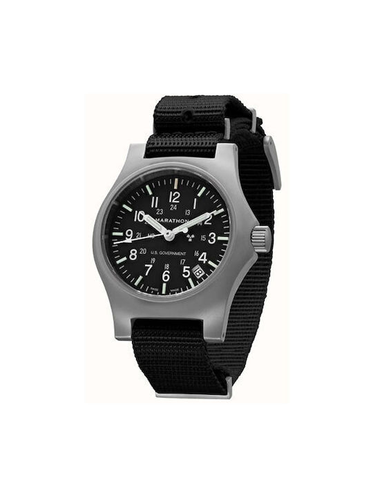 Marathon Watch with Black Fabric Strap