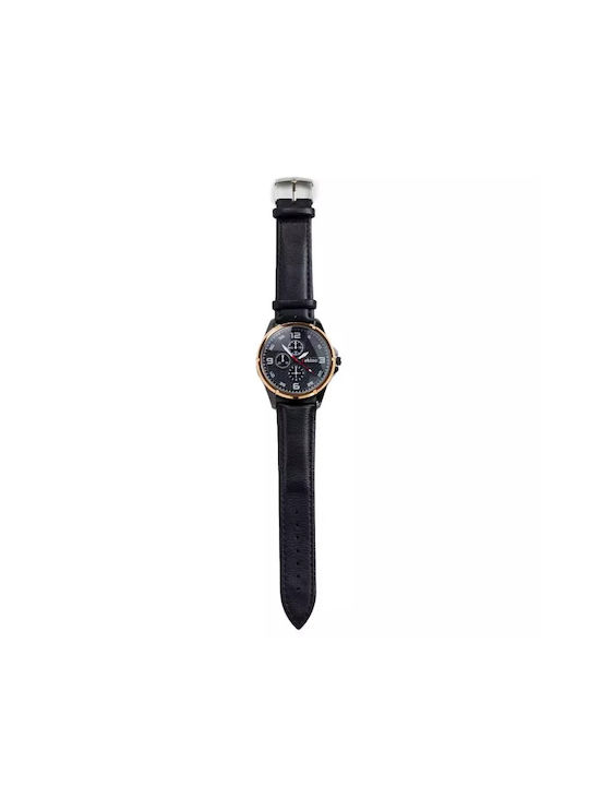 Nora's Accessories Uhr mit Schwarz Lederarmband