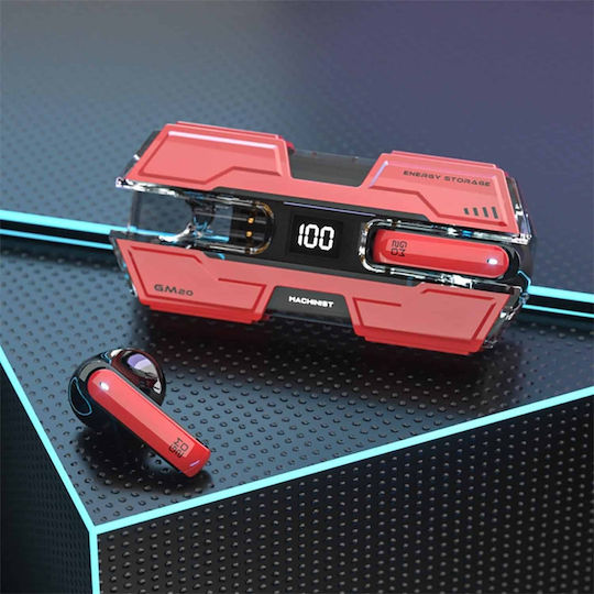 Andowl GM20 Earbud Bluetooth Handsfree Ακουστικά με Θήκη Φόρτισης Κόκκινα