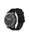 Samsung Galaxy Watch Active 2 20mm Gear S3 Nylon Drei-Ring Uhrenarmband Schwarz