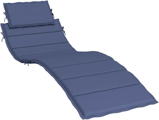 vidaXL Wasserdichtes Sonnenbank-Kissen mit Rückenlehne Nautisch Blau
