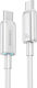 Usams US-SJ660 Braided LED USB 2.0 Cable USB-C Male - USB-C 100W PD White 1.2m