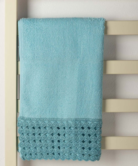 Silk Fashion Facecloth 50x100cm Blue