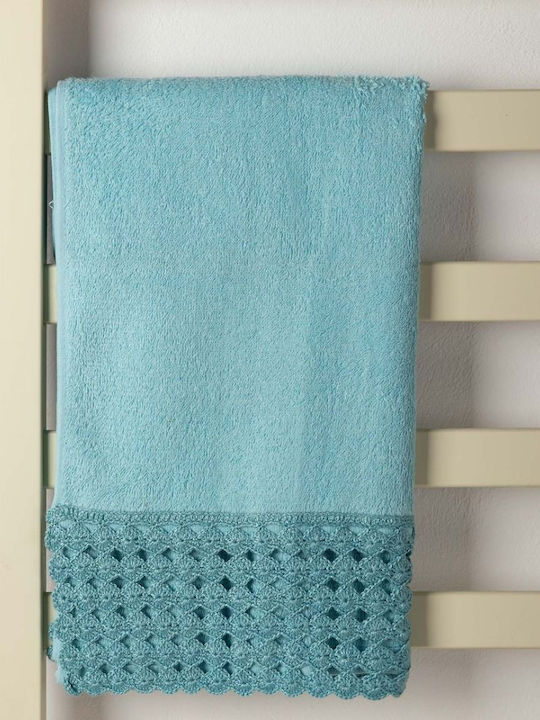 Silk Fashion Bath Towel 100x150cm Blue