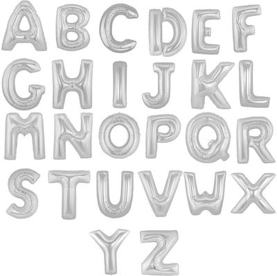 Μπαλόνια Foil Διάφορα Γράμματα Ασημί 82 Εκ Type G