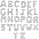 Folienballons verschiedene Buchstaben Silber 82 cm Typ V