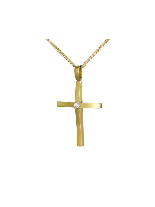 Damen Gold Kreuz 14K