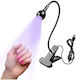 Mini Usb Εύκαμπτη Λάμπα Uv & Led Clip Στερέωσης 3w
