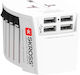 Skross Αντάπτορας Πρίζας από Universal σε Universal με 4 Θύρες USB