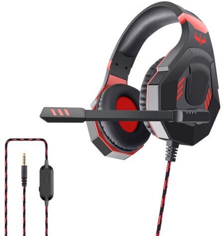 Ovleng OV-P30 Over Ear Gaming Headset με σύνδεση 3.5mm Μαύρο / Κόκκινο