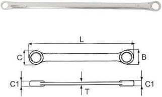 Jonnesway Dublu Cheie poligon cu mecanism de blocare Dimensiune 13x15mm