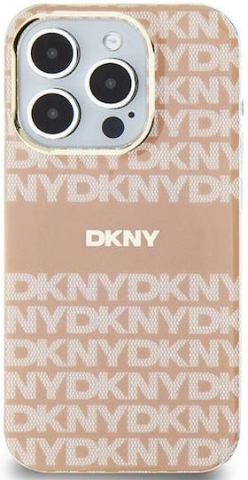 DKNY Repeat Pattern Tonal Stripe Back Cover Plastic / Silicon Roz (iPhone 15)