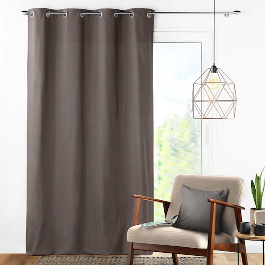 Douceur d'Intérieur Curtain with Grommet L-c Panama Gray 140x240cm