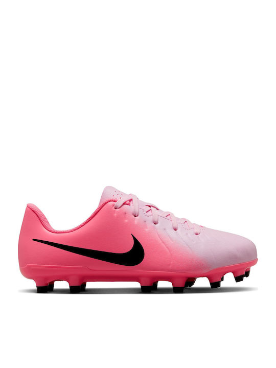 Tiempo Legend 10 Club Kids Molded Soccer Shoes Pink