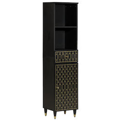 vidaXL Cabinet de coloană pentru baie Etaj M38xL33xH160cm Negru