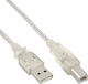 InLine USB 2.0 Cablu USB-A de sex masculin - USB-B de sex masculin Transparent 0.3m 34503T